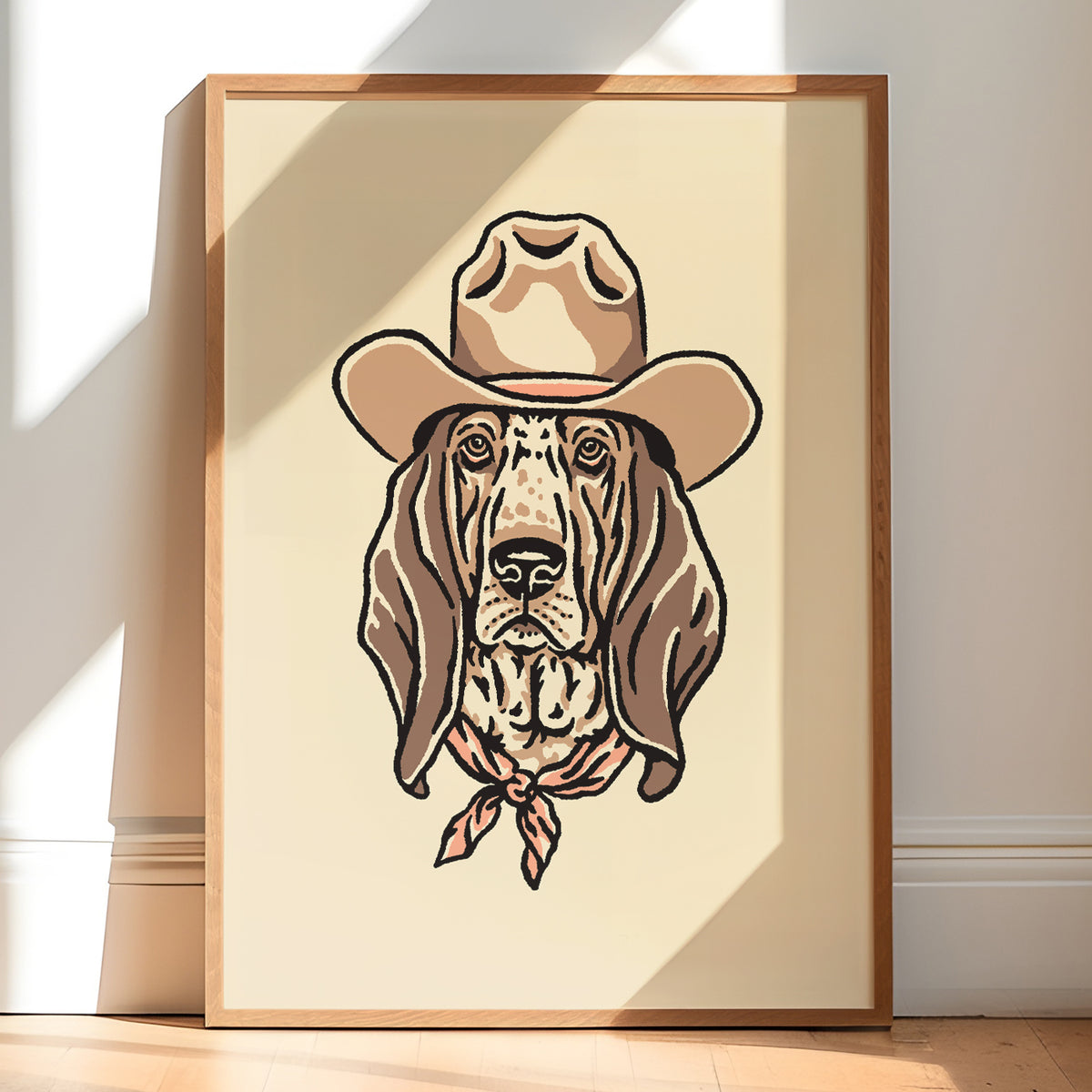 Basset Hound Cowdog Giclée Print