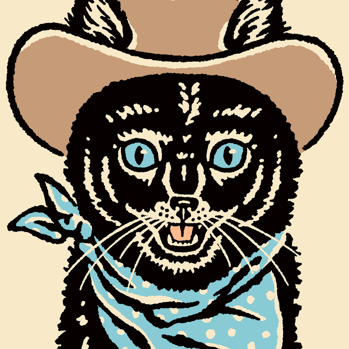 Black Cowcat (Blue Eyes) Giclée Print