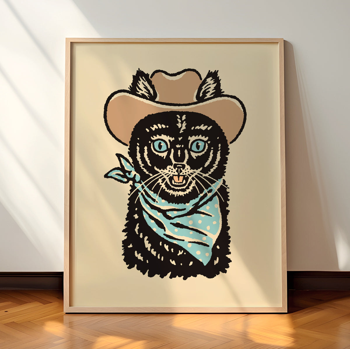 Black Cowcat (Blue Eyes) Giclée Print