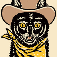 Black Cowcat (Yellow Eyes) Giclée Print