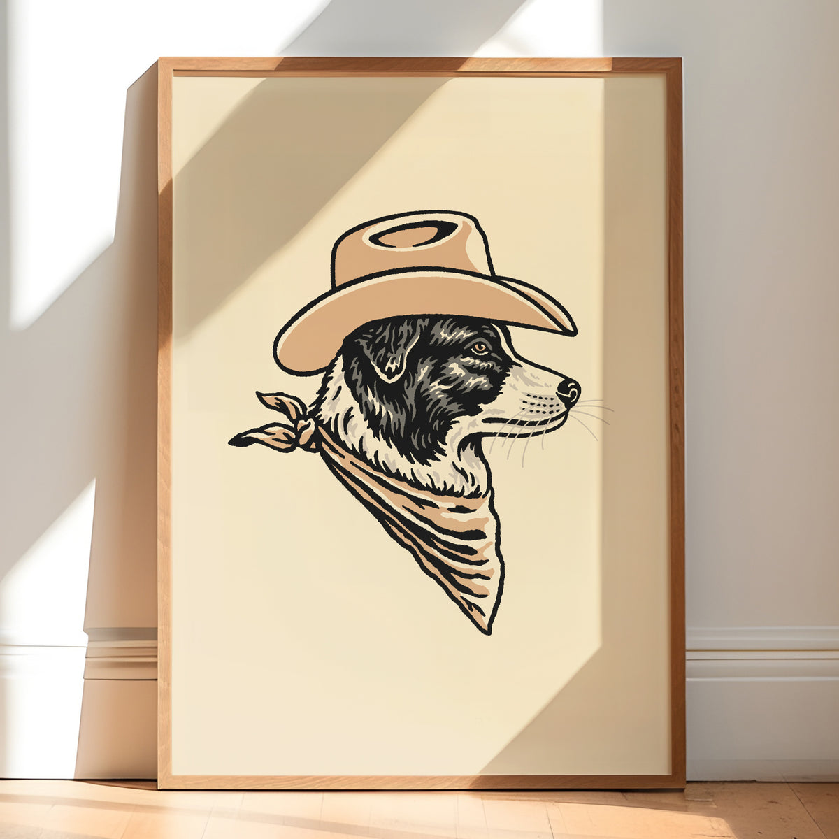 Border Collie Black/White Giclée Print