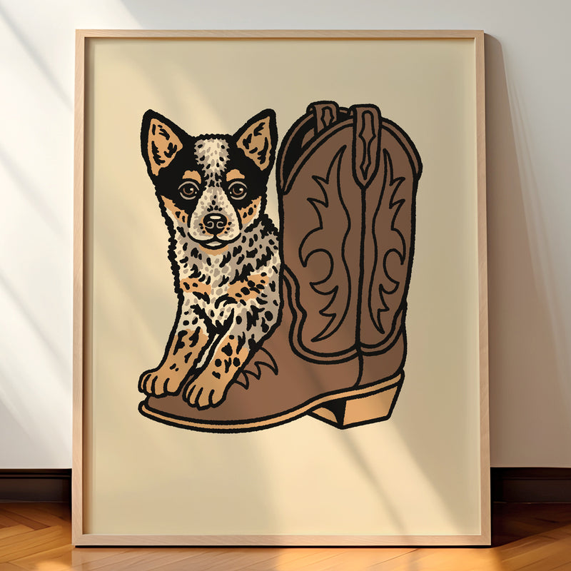 Blue Heeler Pup Giclée Print