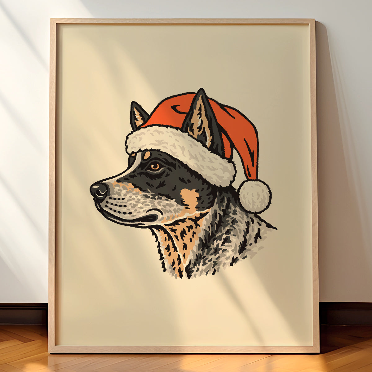 Blue Heeler Christmas Giclée Print