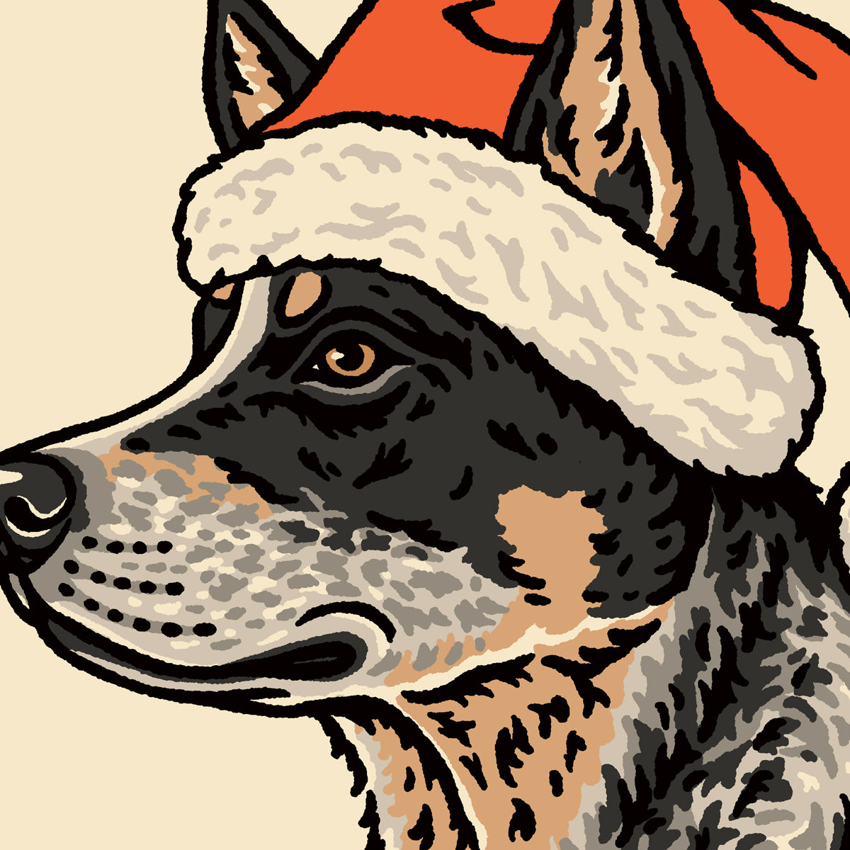 Blue Heeler Christmas Giclée Print