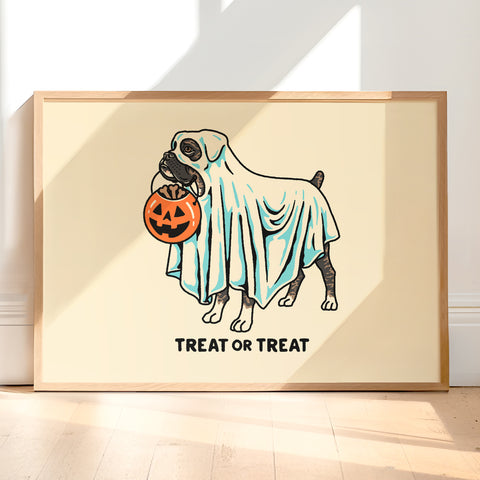 Blue Merle Aussie Ghost (Dog Only With Tail) Giclée Print