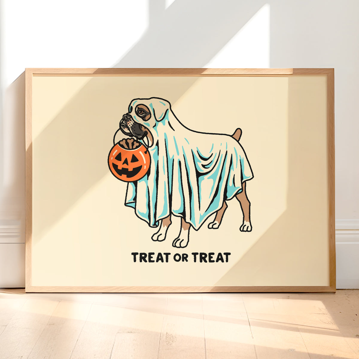 Fawn Boxer Ghost (With) Text Giclée Print