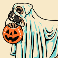 Fawn Boxer Ghost (With) Text Giclée Print