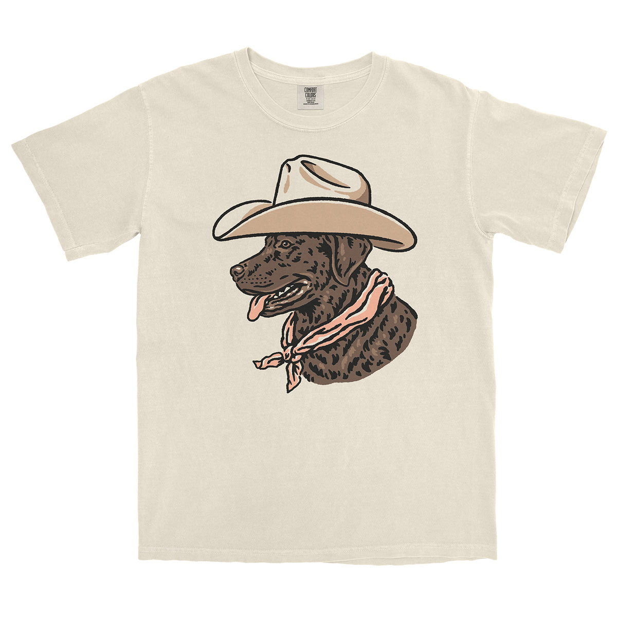 Chocolate Lab Cowdog Heavyweight T-shirt