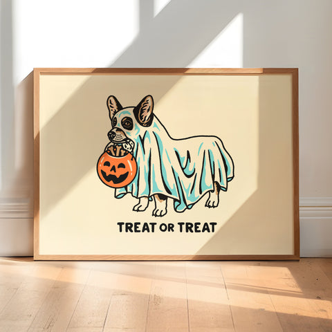 Brindle Boxer Ghost (With Text) Giclée Print