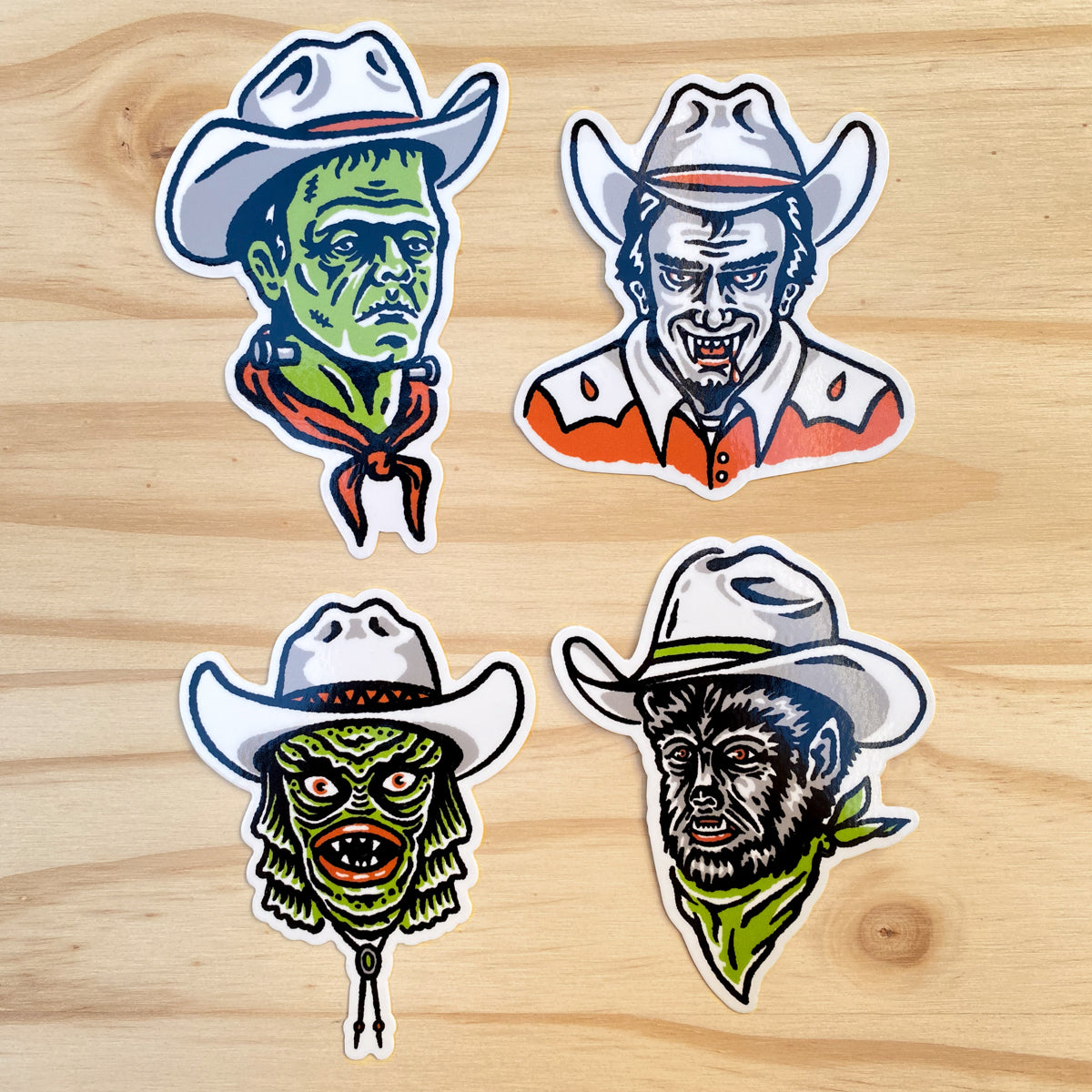 Cowboy Monsters Sticker Pack