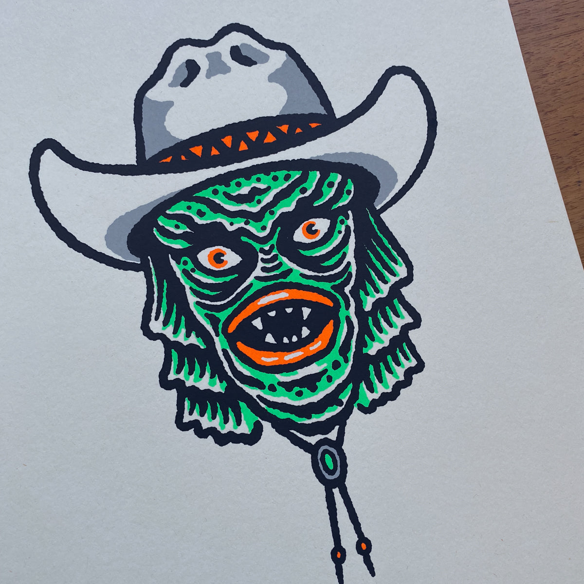 Cowboy Creature - Signed 8x10in Silkscreen Print