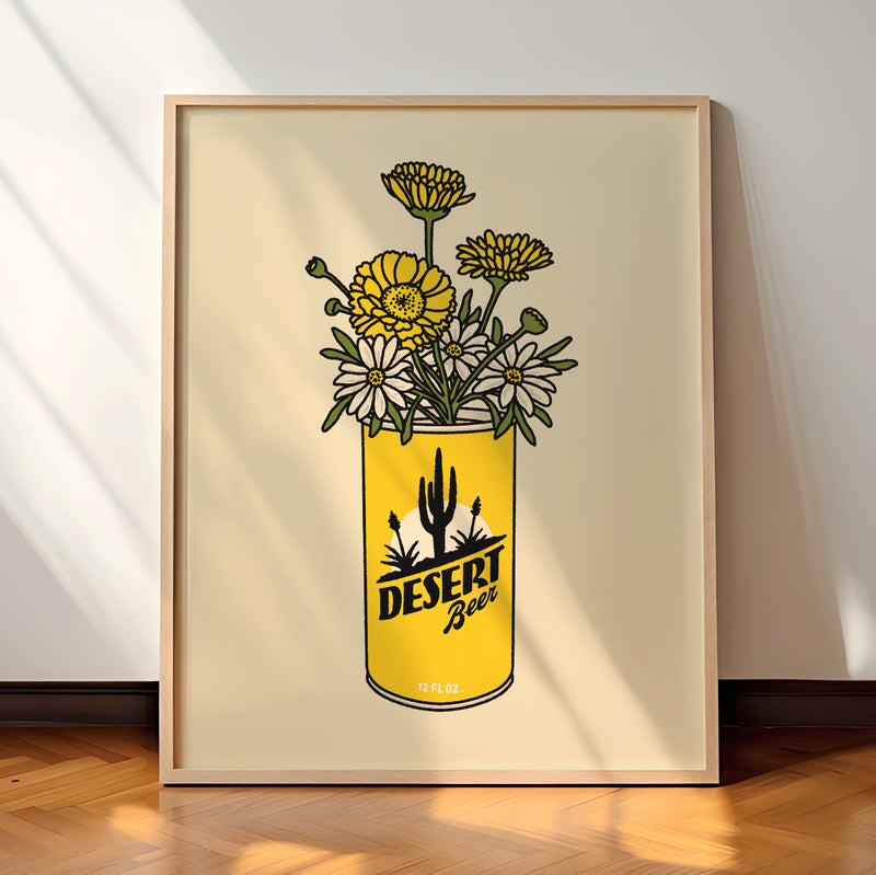 Desert Beer Flower Can Giclée Print