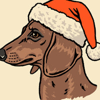 Dachshund (Brown) Christmas Giclée Print