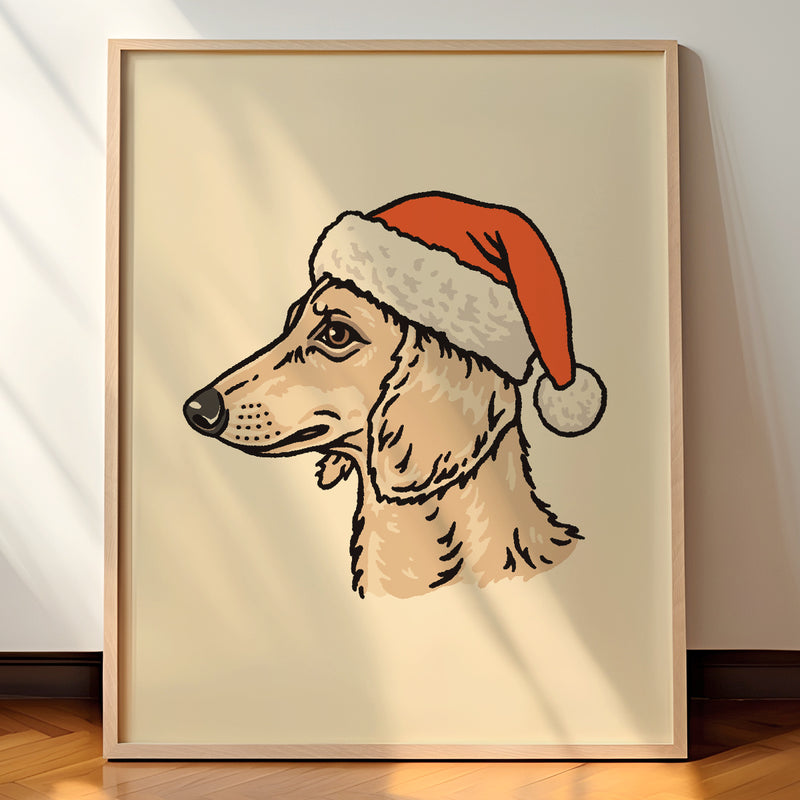 Dachshund (Cream) Christmas Giclée Print