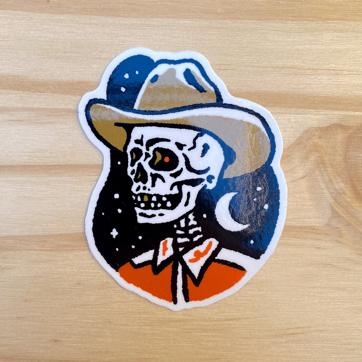 Fall Cowboy Skull Sticker