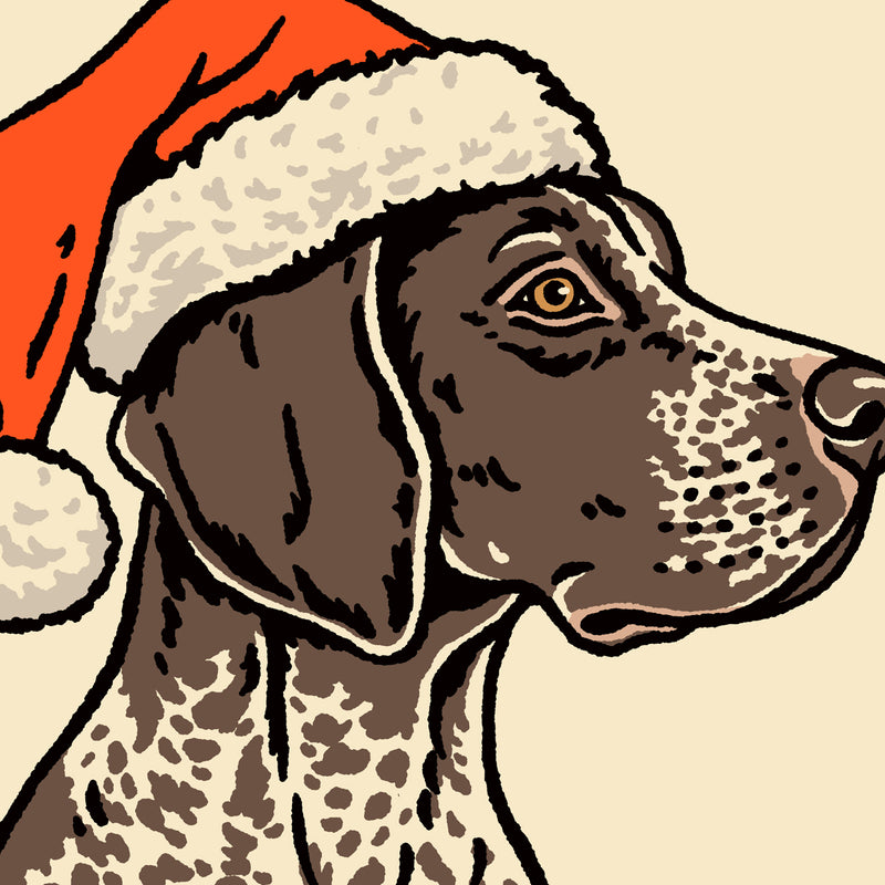 German Shorthaired Pointer (Brown) Christmas Giclée Print