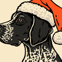 German Shorthaired Pointer (Charcoal) Christmas Giclée Print