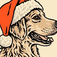 Golden Retriever (Lighter Coat) Christmas Giclée Print