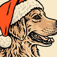 Golden Retriever (Medium Coat) Christmas Giclée Print