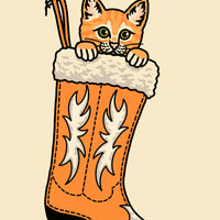 Orange Christmas Kitten Giclée Print