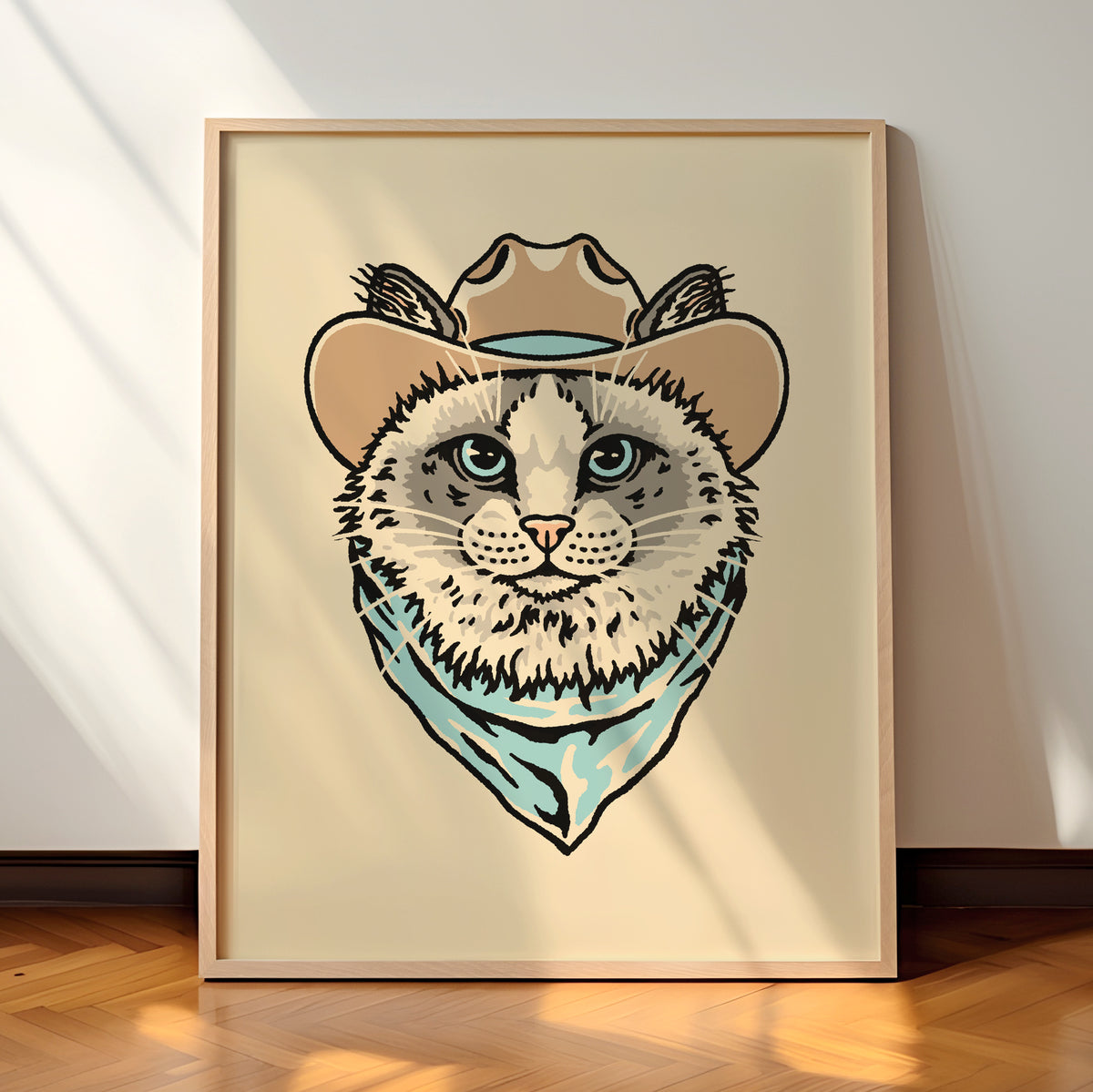 Ragdoll (Grey) Cowcat Giclée Print