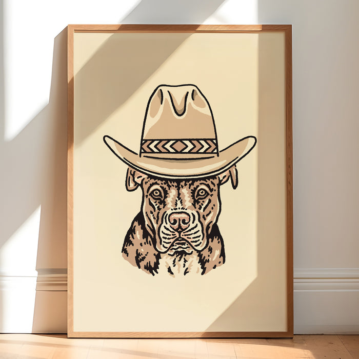 Red Tan Pit Bull Cowdog Giclée Print