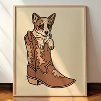 Red Heeler Pup Giclée Print