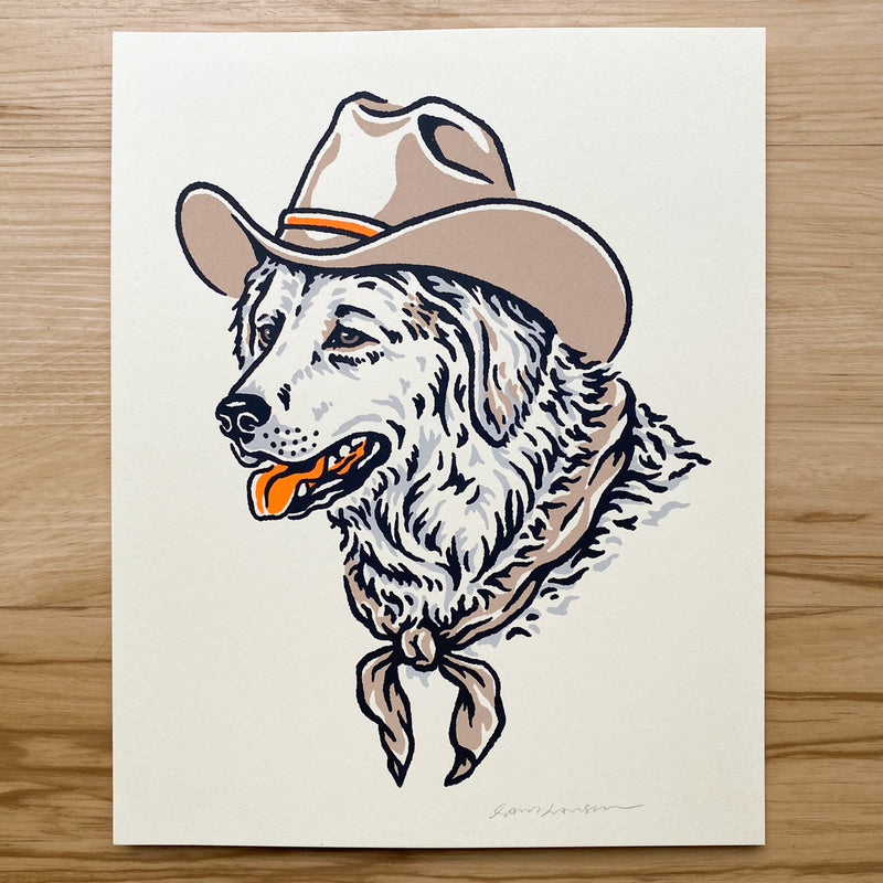 Great Pyrenees Cowdog -8x10in Signed Silkscreen Print