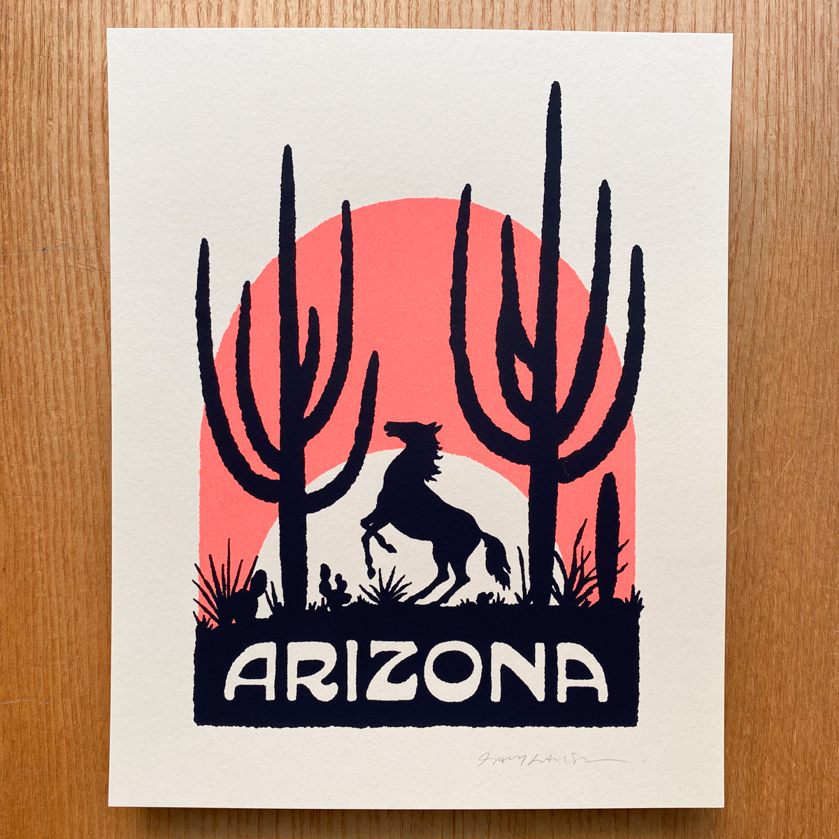 Arizona Mustang - Signed 8x10in Silkscreen Print