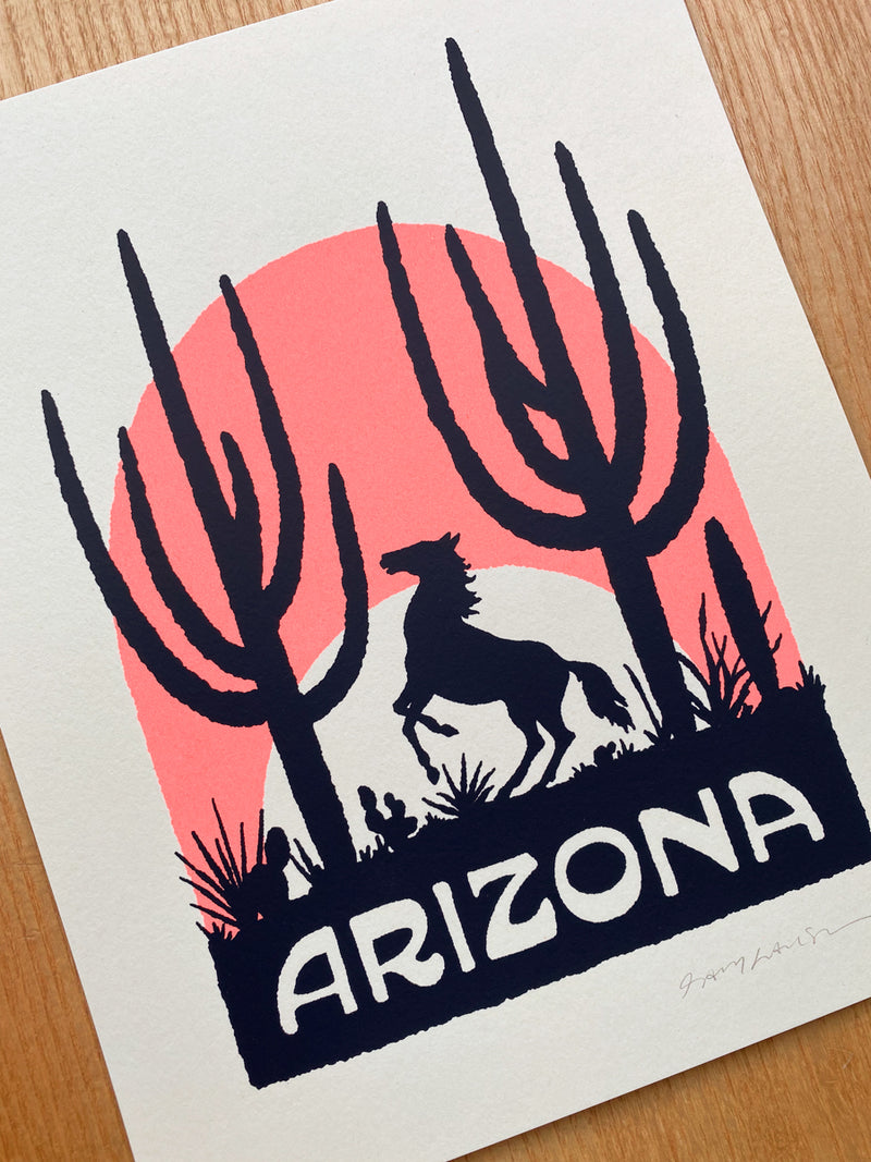 Arizona Mustang - Signed 8x10in Silkscreen Print