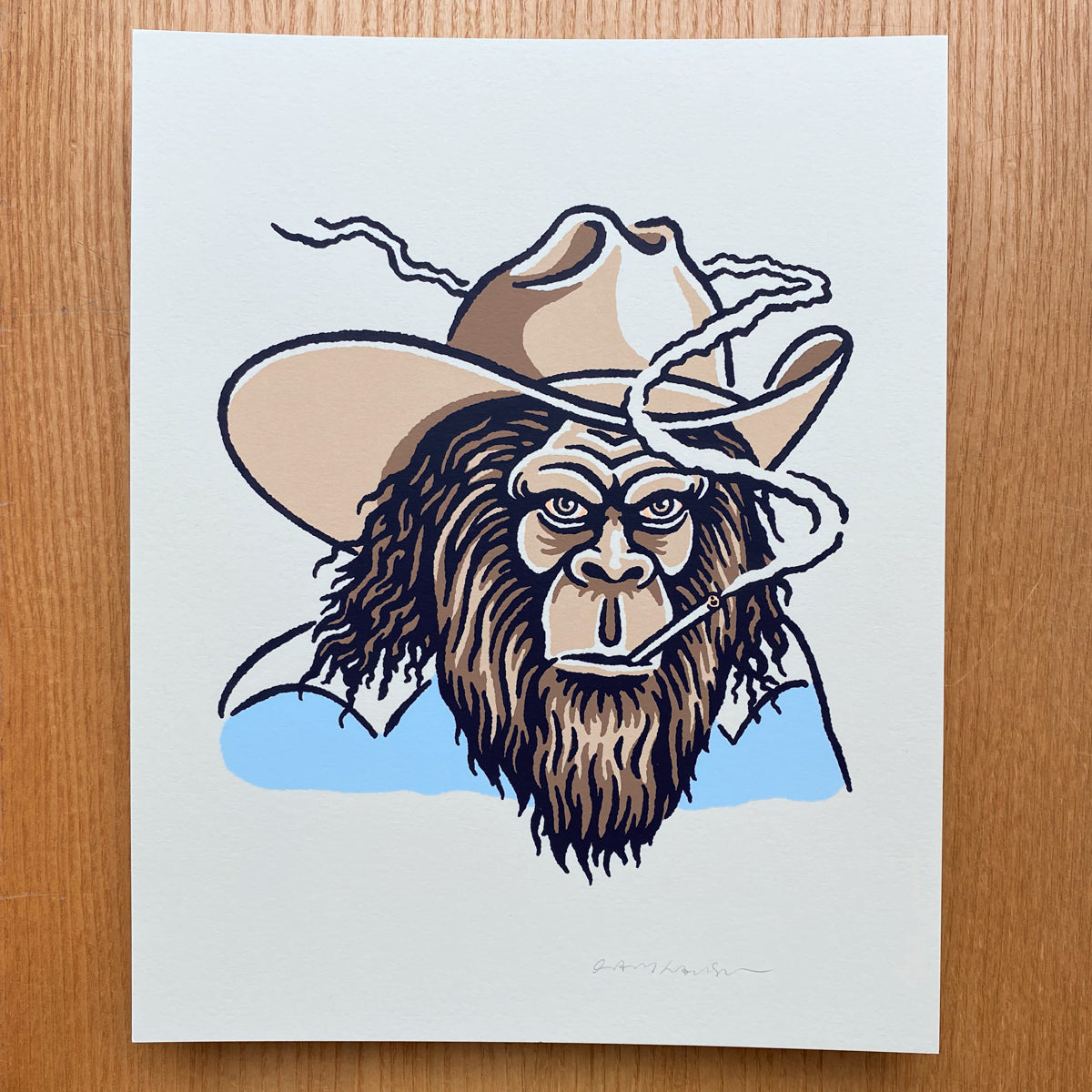 Bigfoot Cowpoke - Signed 8x10in Silkscreen Print