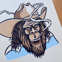 Bigfoot Cowpoke - Signed 8x10in Silkscreen Print