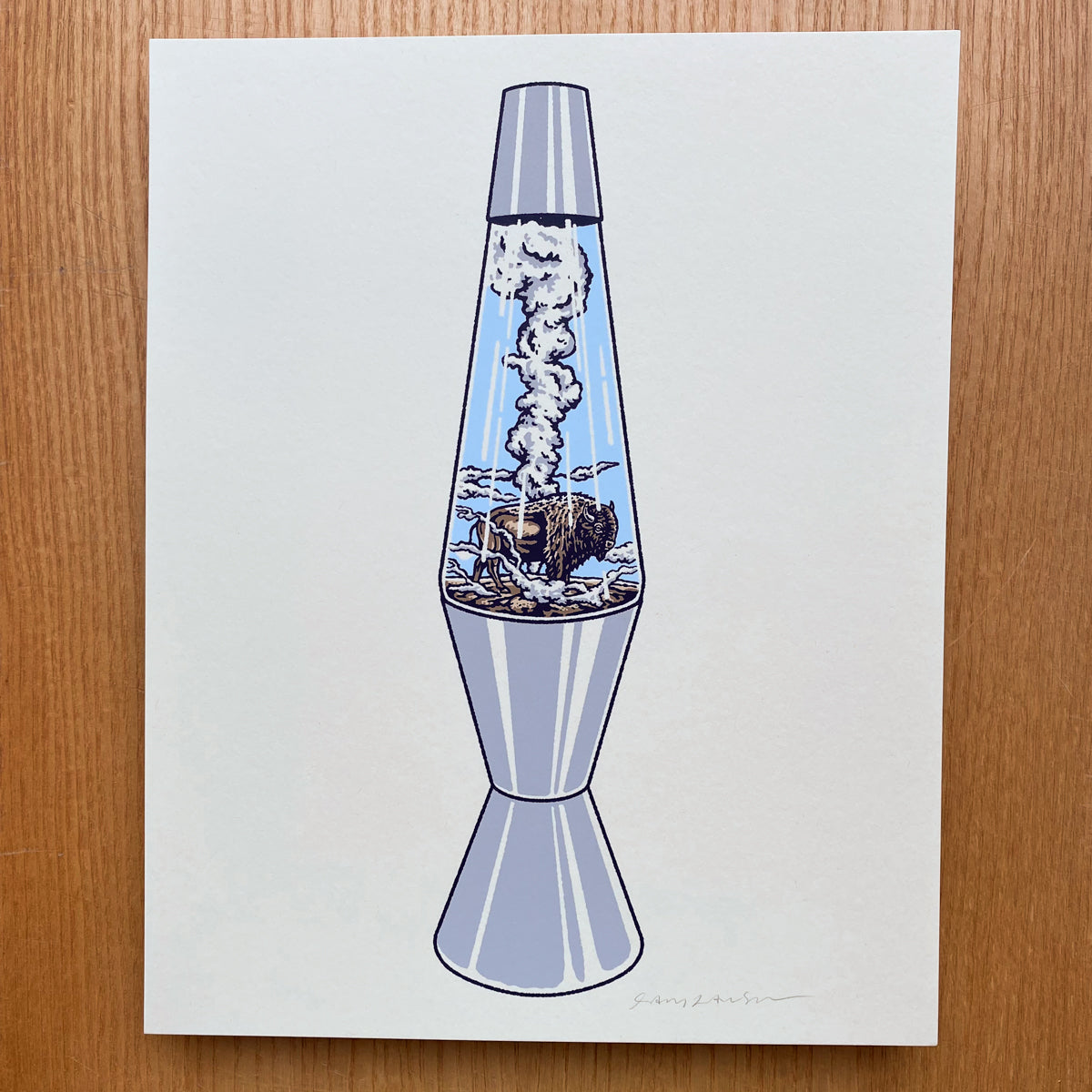 Bison Lava Lamp - Signed 8x10in Silkscreen Print