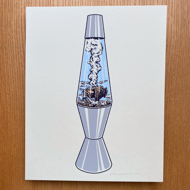 Bison Lava Lamp - Signed 8x10in Silkscreen Print