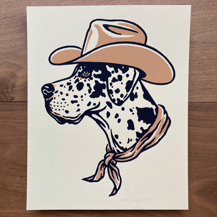 Great Dane Cowdog - 8x10in Signed Silkscreen Print