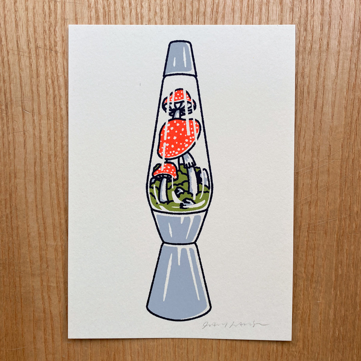 Mushroom Lava Lamp - Signed 5x7in Silkscreen Print