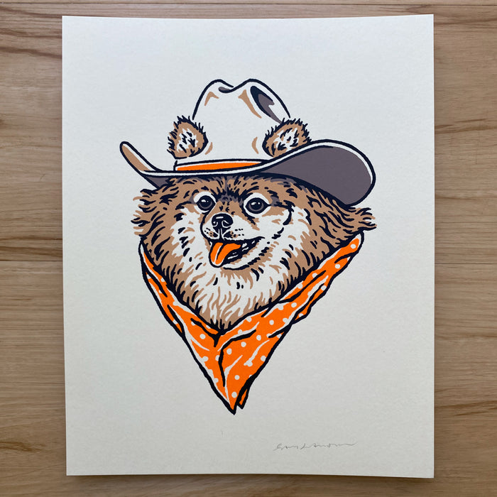 Pomeranian Cowdog - 8x10in Signed Silkscreen Print