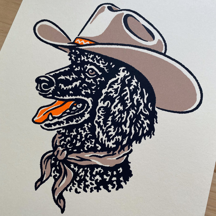 Poodle Cowdog - 8x10in Signed Silkscreen Print