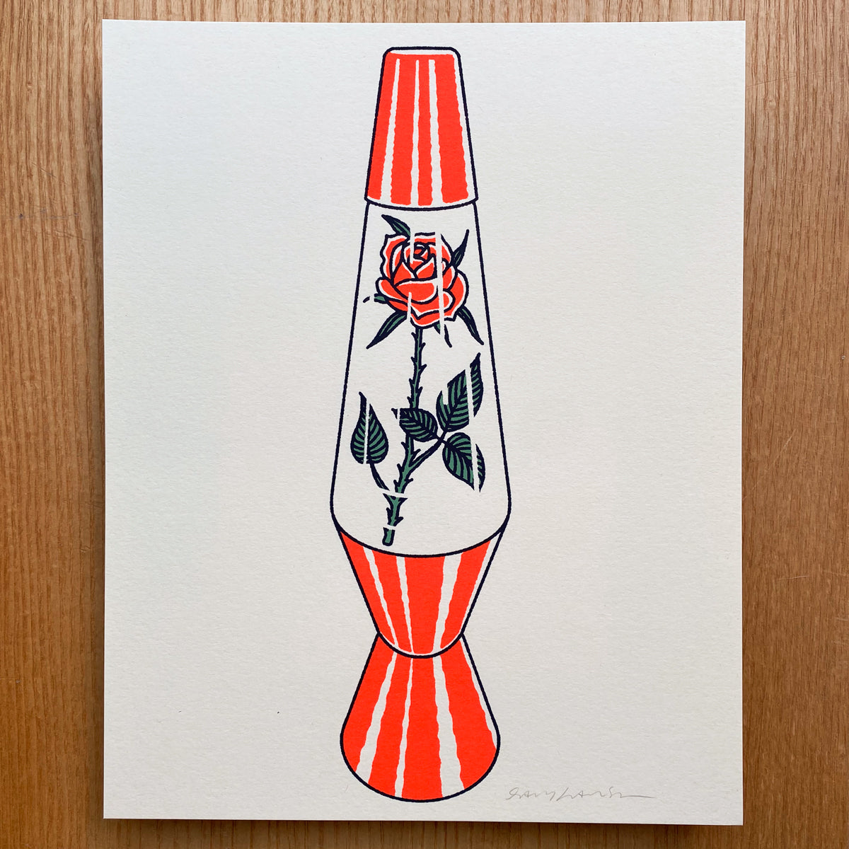 Rose Lava Lamp - Signed 8x10in Silkscreen Print