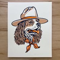 Spaniel Cowdog - 8x10in Signed Silkscreen Print