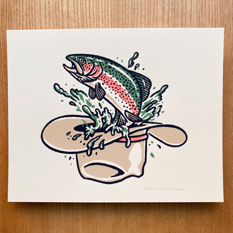 Trout Hat - Signed 10x8in Silkscreen Print