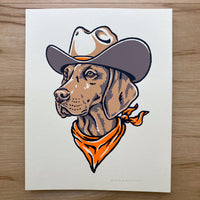 Vizsla Cowdog (Orange) - 8x10in Signed Silkscreen Print