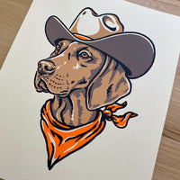 Vizsla Cowdog (Orange) - 8x10in Signed Silkscreen Print