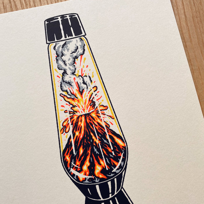 Volcano Lava Lamp - Signed 8x10in Silkscreen Print