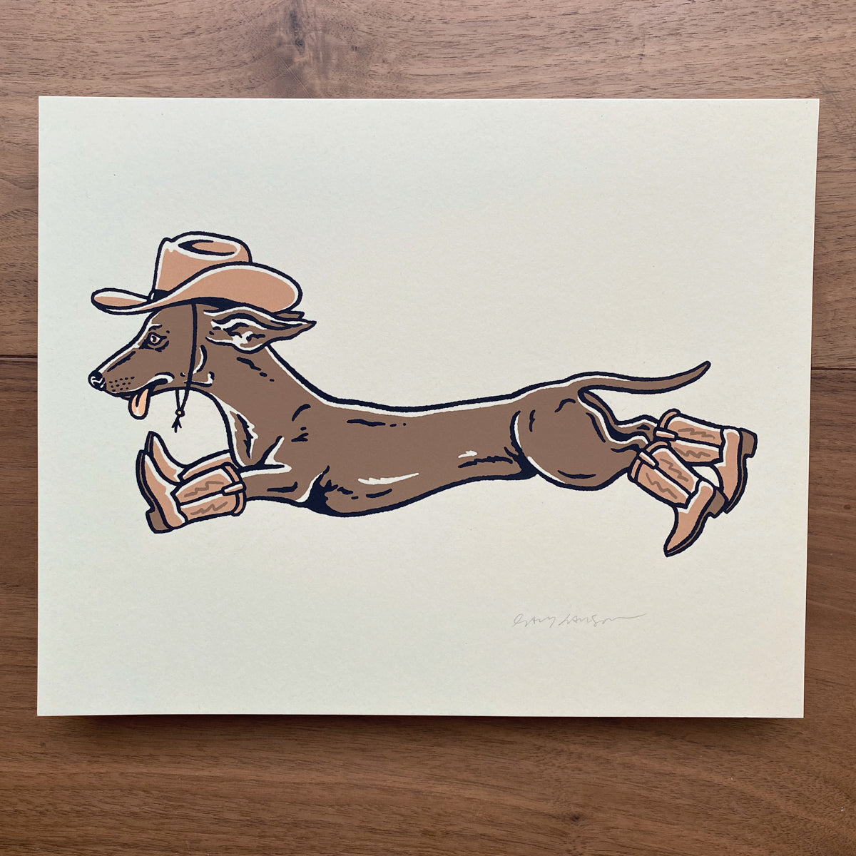 Weenie Ruff Rider Cowdog - Signed 10x8in Silkscreen Print