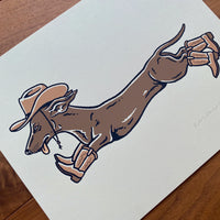 Weenie Ruff Rider Cowdog - Signed 10x8in Silkscreen Print