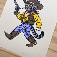 Gunslinger Cat - Signed 8x10in Silkscreen Print