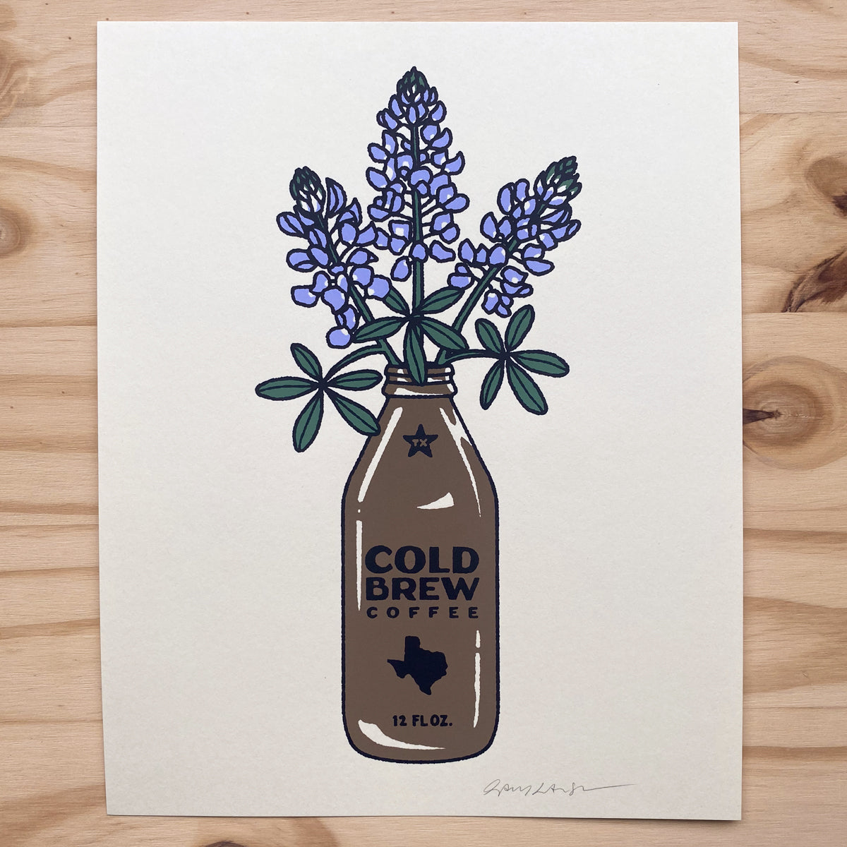 Texas Cold Brew - Signed 8x10in Silkscreen Print