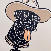 Black Lab Cowdog - Signed 8x10in Silkscreen Print