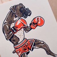 Boxer Boxing - Signed 8x10in Silkscreen Print